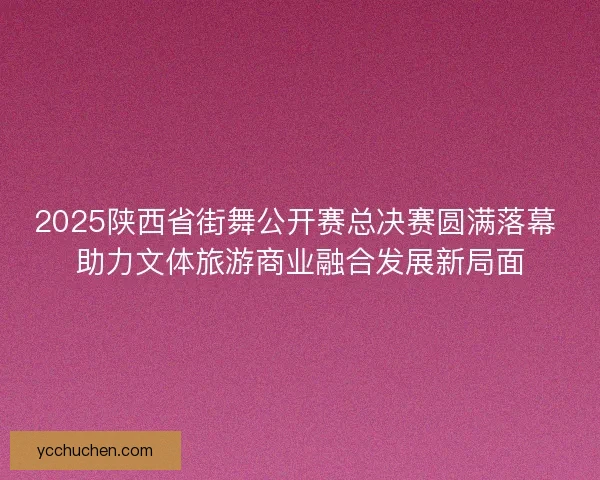2025陕西省街舞公开赛总决赛圆满落幕 助力文体旅游商业融合发展新局面