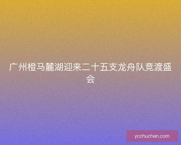 广州橙马麓湖迎来二十五支龙舟队竞渡盛会