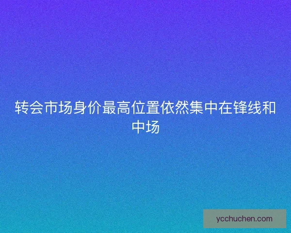 转会市场身价最高位置依然集中在锋线和中场